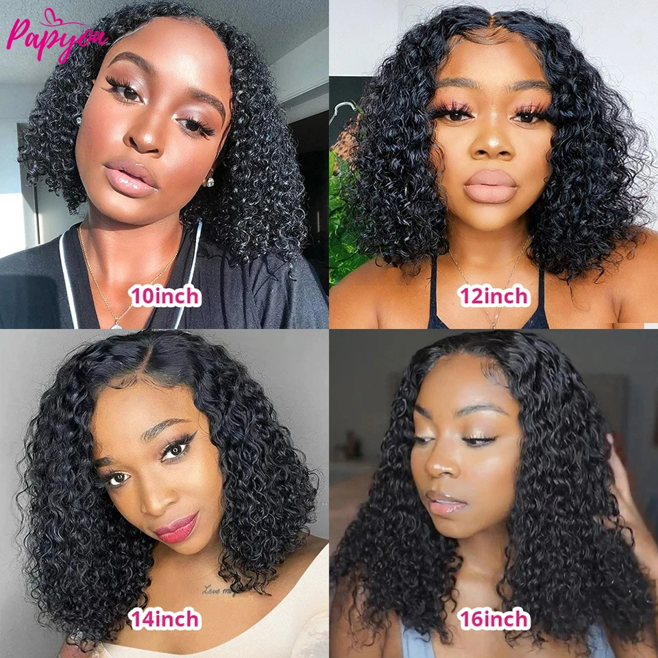 Bob Wigs Glueless Wig Human Hair Ready To Wear Water Wave 13x4 Lace Front Wigs Curly Bob Frontal Wigs For Women Preplucked