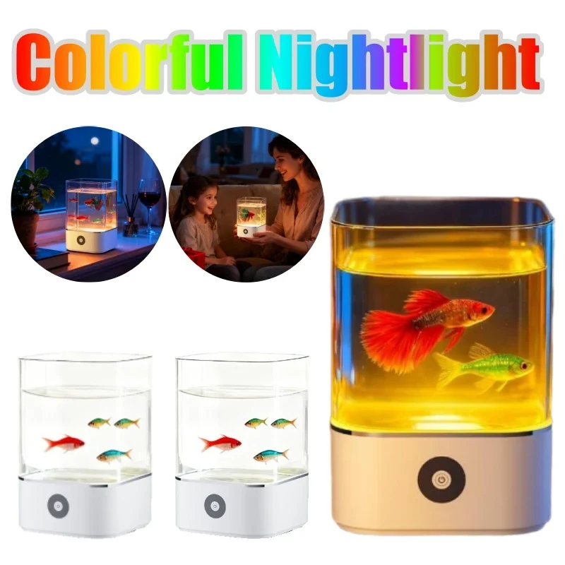 

Яркий аквариумный ночник USB хрустальная соляная лампа для спальни расслабляющий декор окружающей среды идея подарка креативное освещение настроения