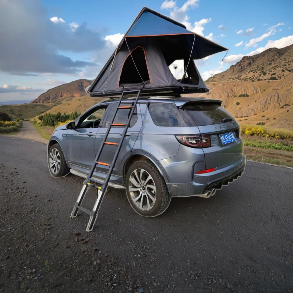 Automatic Rooftop Tent 2-3 Person  Outdoor Camping Aluminium Hard Shell Roof Top Tents  with Ladder for Suv