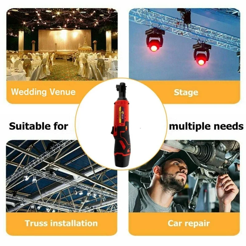 무선 충전식 전기 임팩트 렌치, 직각 래칫 렌치, 임팩트 드라이버 전동 공구, 12V, 3/8 인치