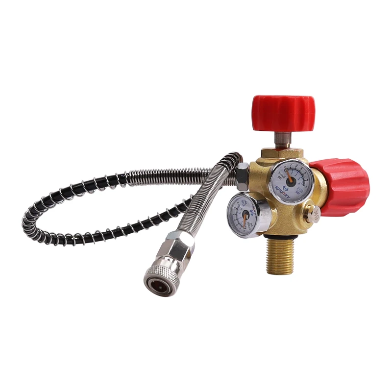 6000psi Scuba Adapter Gauge Tank Filling Station Refill for Air Tank Bottle Cylinder Accessories Diving Double Metered Valves