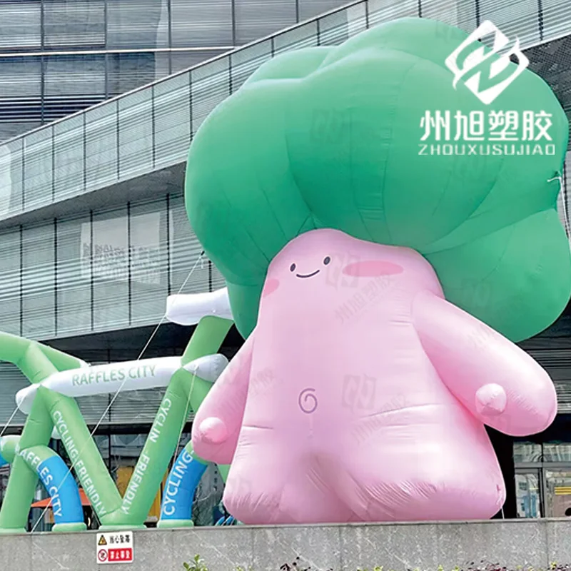 

Inflatable cartoon trees, plant-based air models with blowers, outdoor square event promotional decorations