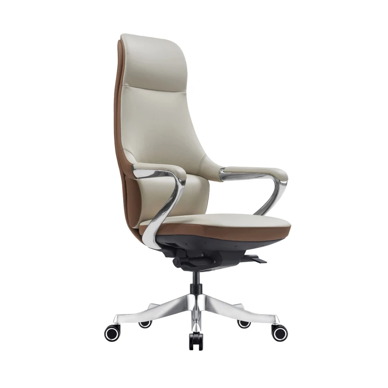 Luxury Classic Adjustable Height Boss Ergonomic Office Swivel Chair High Back Support Modern Black  Leather