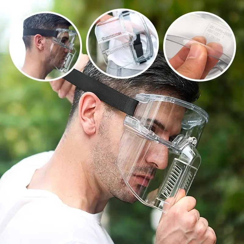 Safety Face Shields Kitchen Splatter Fack Mask Cover Ultra Clear Protective Full Face Shields to Protect Eyes Nose Mouth Plastic