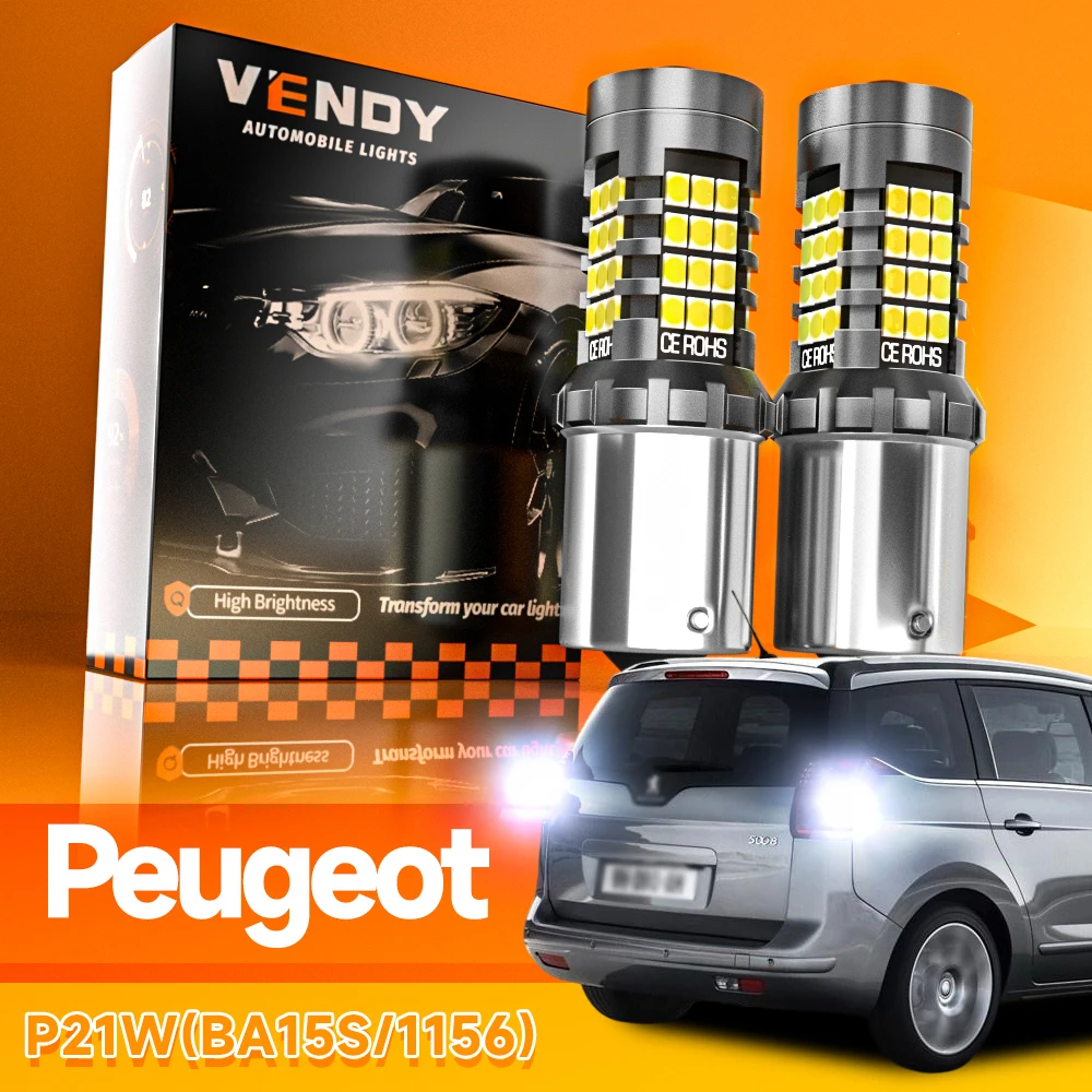 2pcs LED Reverse Light Blub Lamp P21W BA15S Canbus For Peugeot 106 1007 206 207 2008 306 307 308 SW 406 407 607 806 807 508 5008