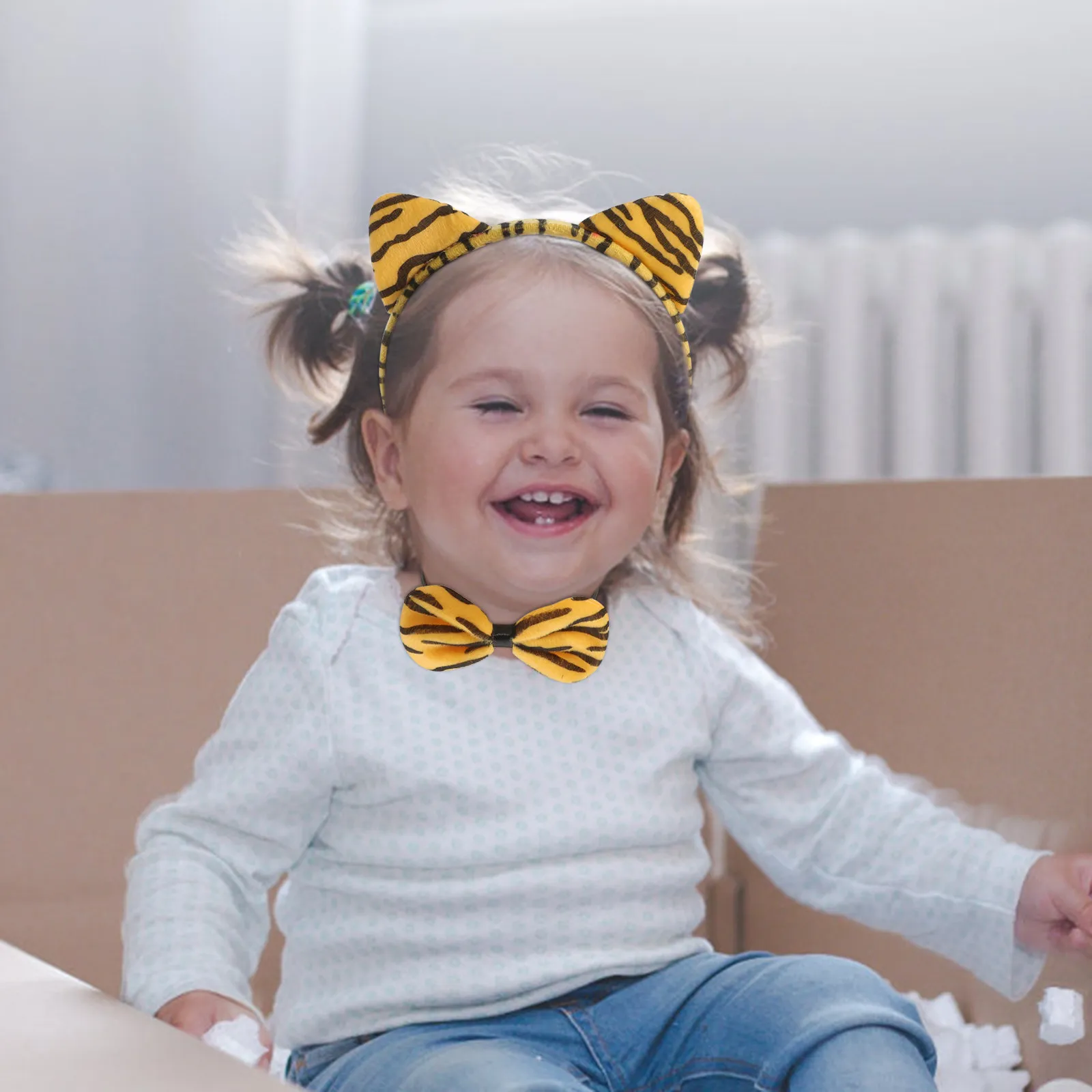 3 sets tijgerkostuumaccessoires, één maat, geschikt voor de meeste, comfortabel te dragen voor schooloptredens, feestjes en plezier