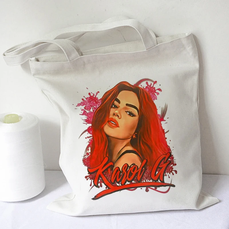 

Karol G Bichota Manana Sera Bonito Music Singer women Fashion Handbag Canvas Bag Tote Ladies Casual Shoulder Shopping Bags