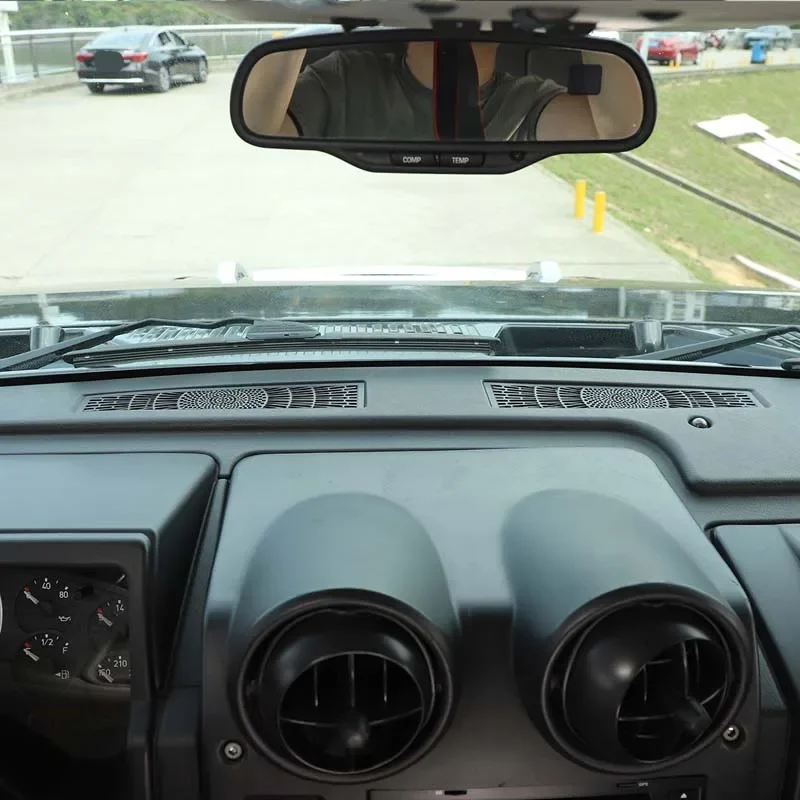 

2003-2007 для Hummer H2, черная нержавеющая сталь, 2 шт., воздуховыпускные отверстия для приборной панели/наклейки на приборную панель/решетка для защиты от заборов приборной панели