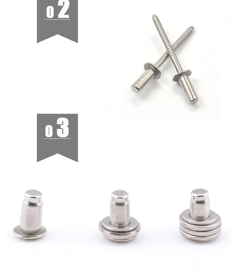 30/50 stücke wasserdichte Edelstahl-Blindniet-Dichtung nieten mit geschlossenem Ende 3mm 3,2mm 4mm 4,8mm 5mm 6mm 6,4mm – Detail 3