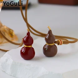 Fashion Jewelry Vintage Temperament Enamle Gourd Pendant Necklace For Women Party Gifts Delicate Design Accessories