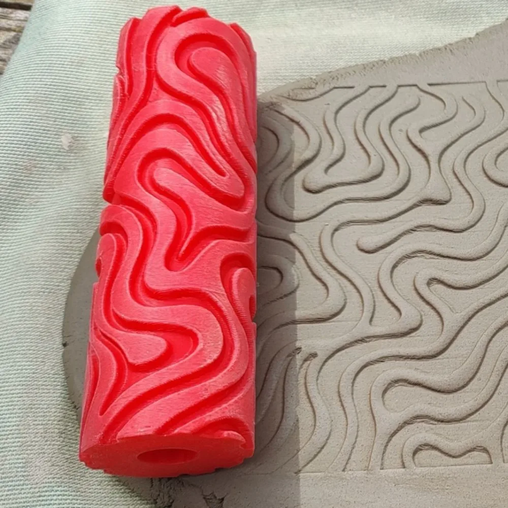 Creative Daisy Flower Pattern Clay Roller Versatile Beginner-Friendly Embossed Rod 3D Printed Durable Reliefs Tool Art Craft