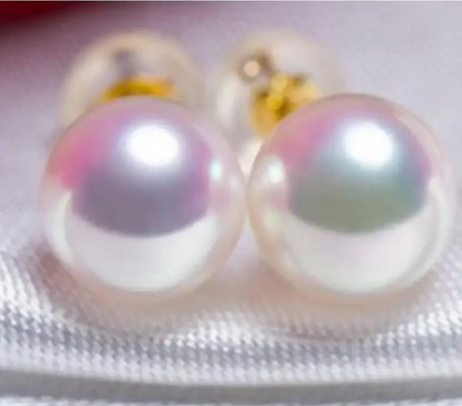 

Ювелирные изделия благородные украшения AAA натуральный 8 мм Akoya белый жемчуг серьги 18-каратное золото