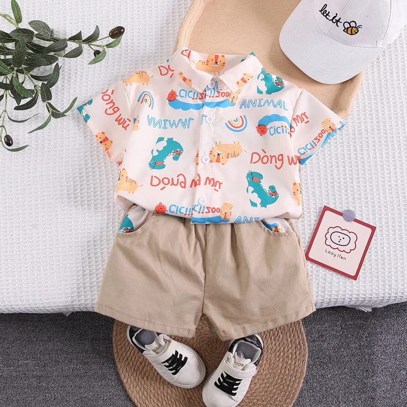 New Summer Baby Clothes Suit Crianças Meninos Dos Desenhos Animados Camisa Shorts 2 Pcs/Sets Criança Traje Casual Infantil Outfits Crianças Treino