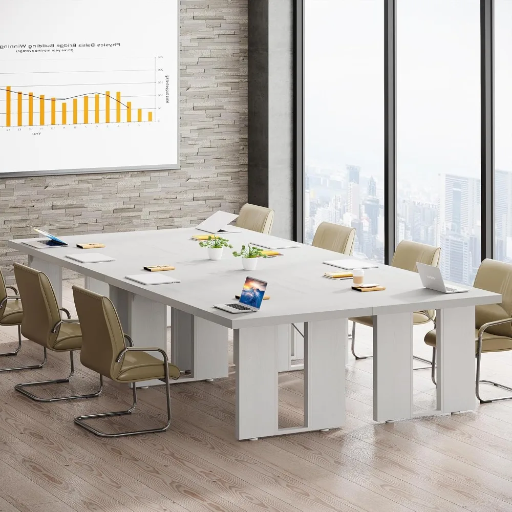 طاولة ندوة مستطيلة بطول 6 أقدام، 70.9 لتر × 31.5 وات لـ 6 أشخاص، طاولة غرفة المكتب وغرفة الاجتماعات #5