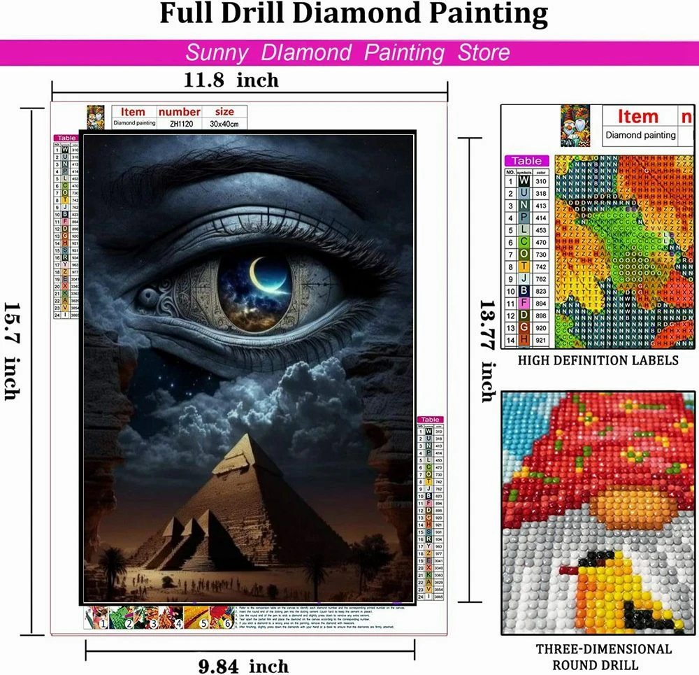 Piramide negli occhi 5D pittura diamante fai da te paesaggio arte trapani completi ricamo mosaico punto croce kit decorazioni per la casa regalo per