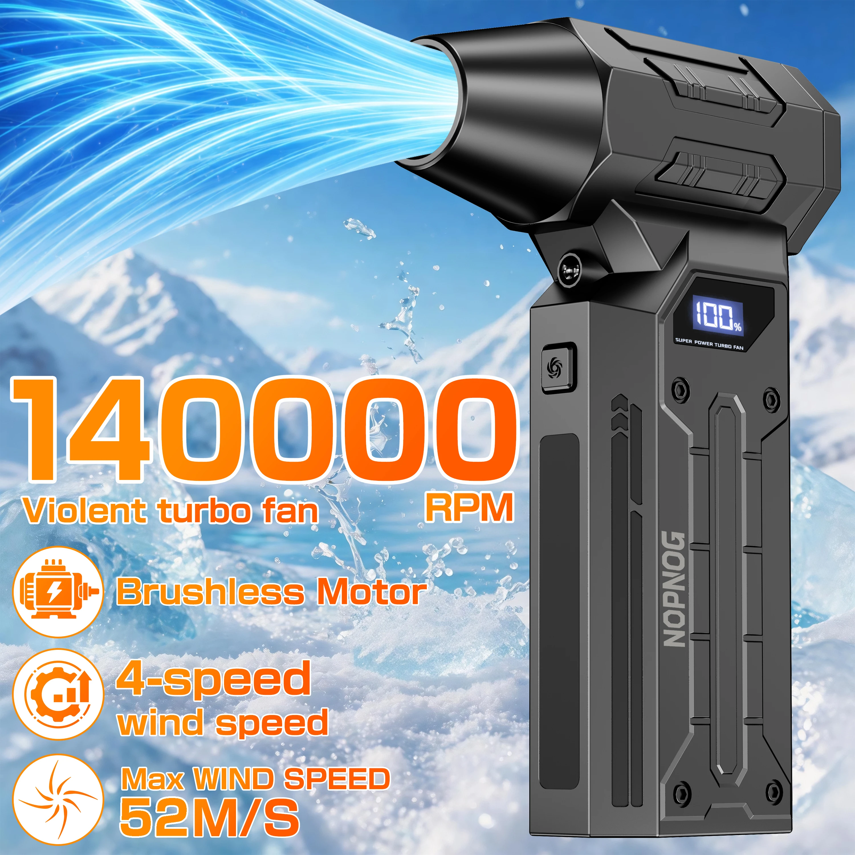 Car Blower Violent Turbo Fan Cleaning Tools Auto Accessories Car Wash And Blow Dry Engine Dust Removal Hair Dryer Electric Air Duster for Outdoors Camping Universal