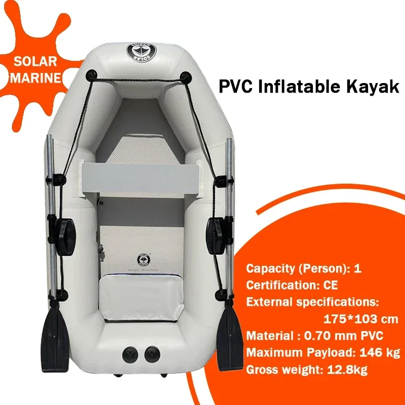 Single Person Inflatable Kayak Pontoon Fishing Boat PVC Touring Rowing Canoe Gift For Fishing Enthusiasts