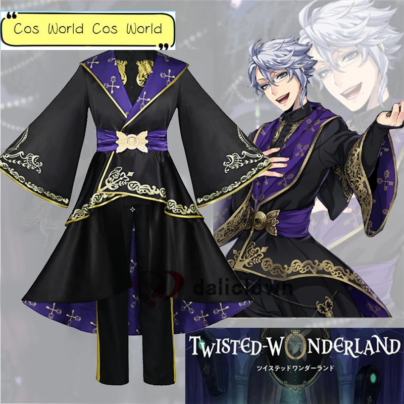 

Game Twisted Wonderland Cosplay Costume Riddle Black Fancy Dress Women Men Uniform Outfit Party Purim Carnival Costumes