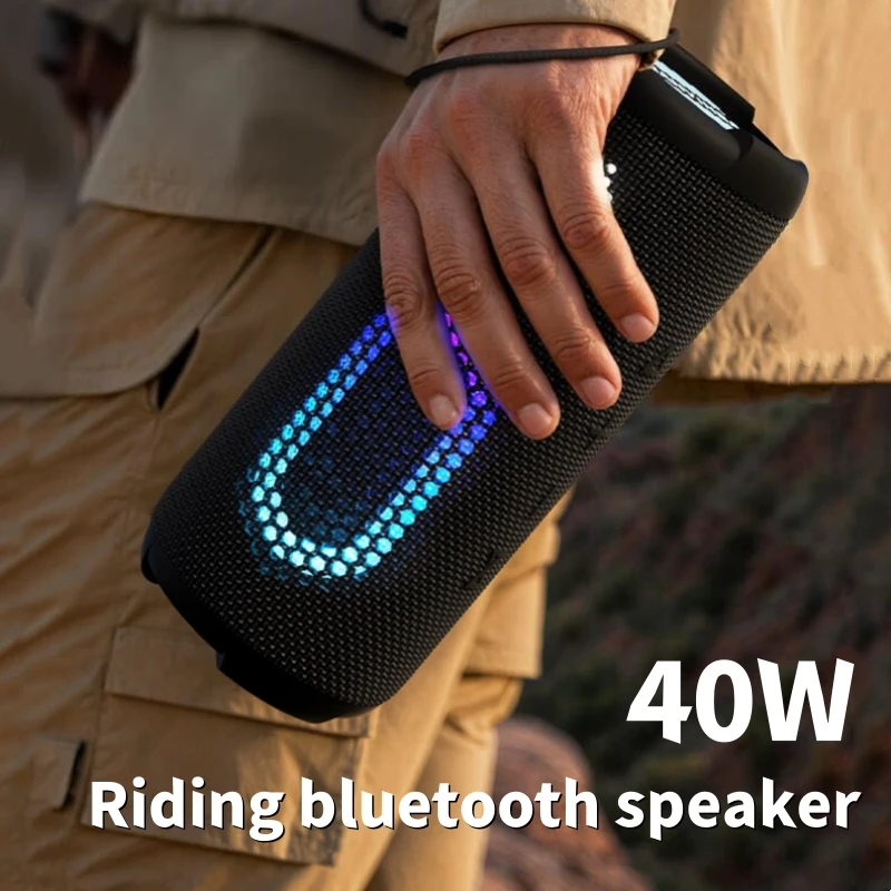 

40W Heavy Subwoofer Bluetooth Speakers Wireless IP67 Waterproof Outdoor Sound Box BT5.4 RGB Light Stereo Surround Loudspeaker