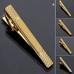 Luxurious Tie Clip Classic Simple Style Pin Clasp Bar Gold Color Male Business Necktie Clip Clasp Metal Men Jewelry Accessories