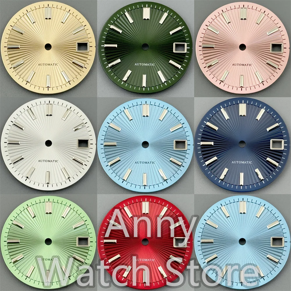 29mm Radioactive Pattern Watch Dial Sky Blue Olive Green Red Cocktail Sterile Face Fit NH35 NH36 Watch Modified Accessories Part
