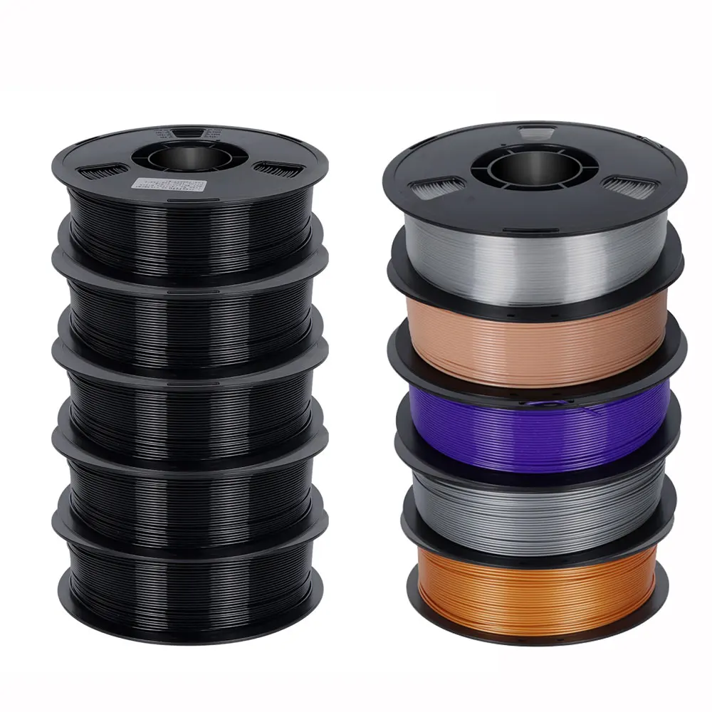 22LBS PETG Filament 3D Printer Filament 10 5 Rolls 1KG 1.75mm Bundle Multicolor Accuracy +/- 0.02mm 10kg 5kg PETG, Plastic Spool