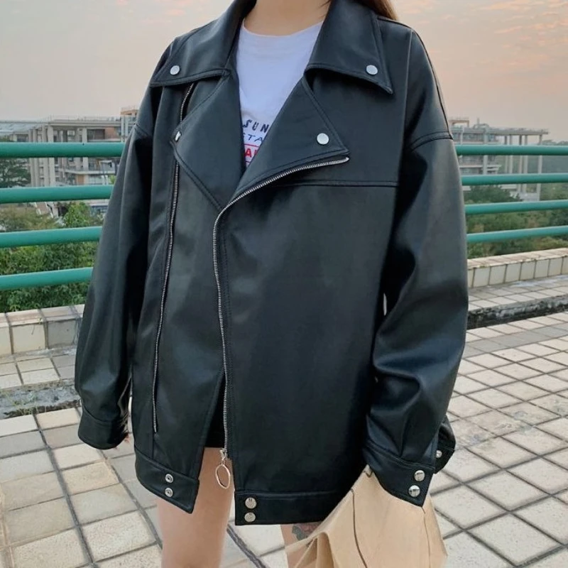 Veste imperméable en cuir PU pour Couples, hommes et femmes, manteau de moto rebelle, doublure épaisse, Streetwear tendance, automne et printemps ​