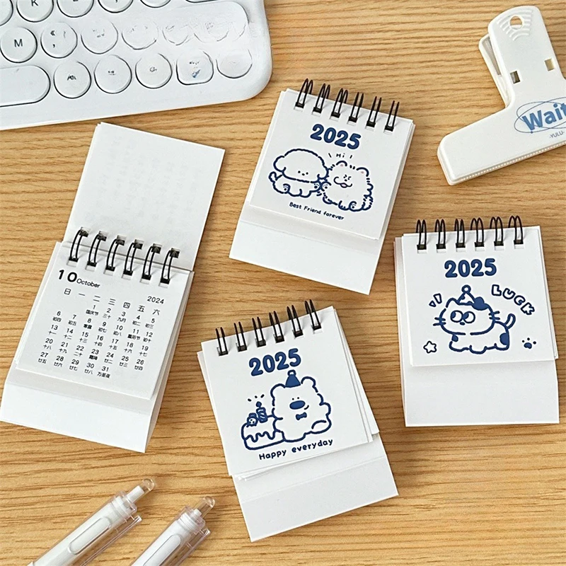 2024.08 - 2025.12 Mini Desk Calendar Office Stationery Supplies Desktop Calendar Daily Memo Calendar Study Planner