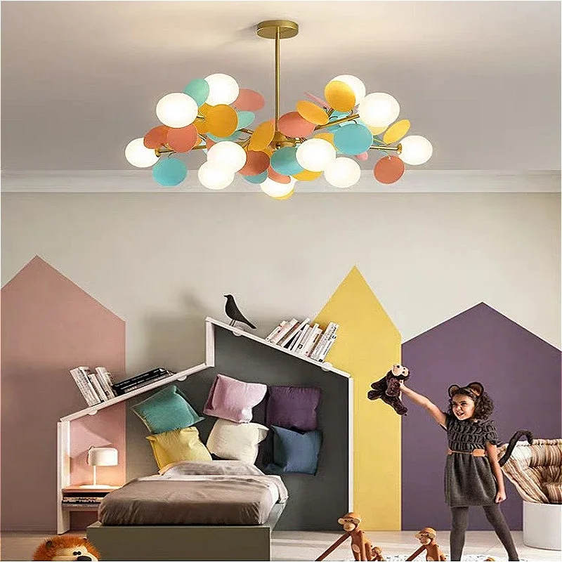 Modern Led Chandeliers Colourful Branch Chandelier for Bedroom Living Room Hanging Lamps Lustre Luxury Ceiling Light