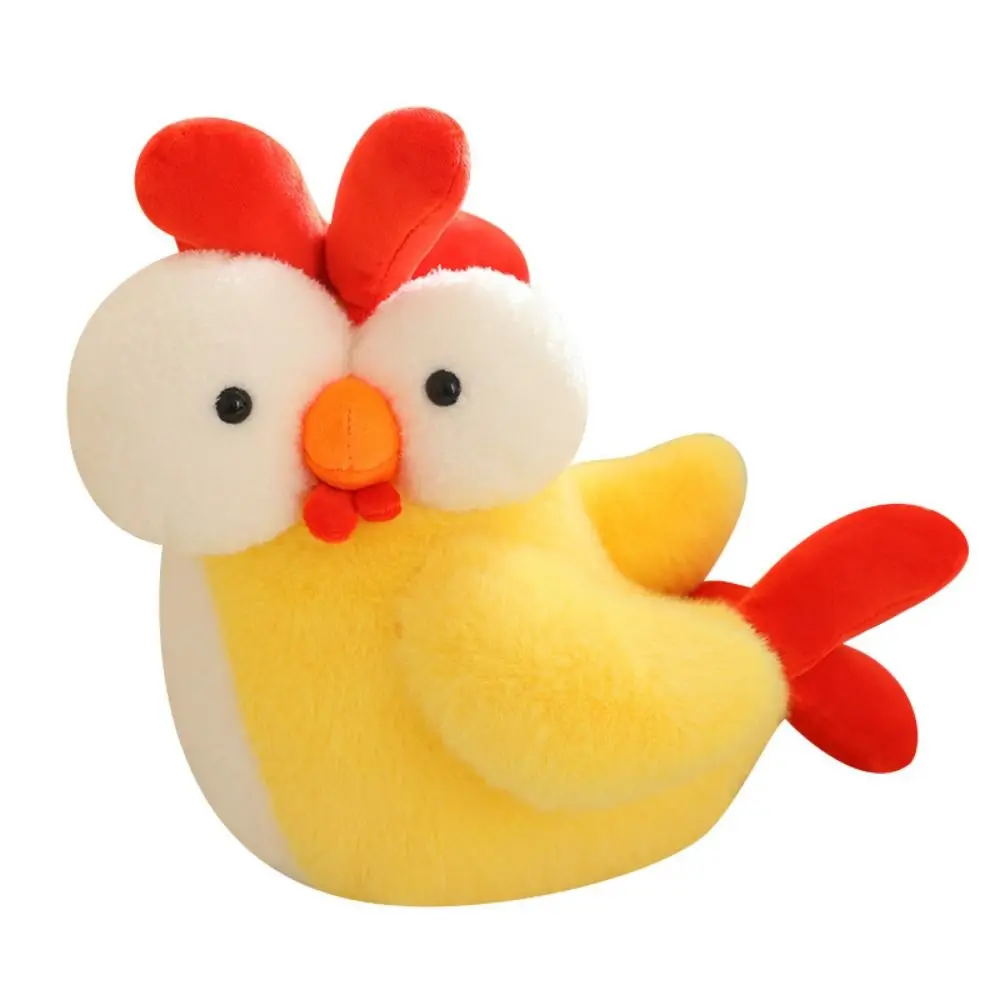 Frango realista brinquedo de pelúcia olhos salientes pintinho de pelúcia travesseiro macio huggable macio pintinho bonecas de pelúcia decoração do quarto