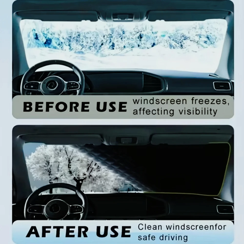 Cubierta  nieve para parabrisas  coche, resistente al viento, Protector anticongelante, acuada para la mayoría  los coches, Univ