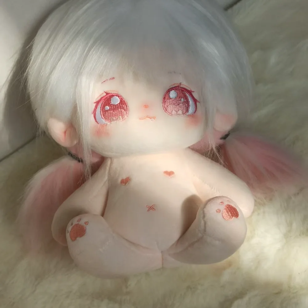 A 20cm-sized cotton doll with highlighted hair design, a female plush toy. Does not include clothes. view 5