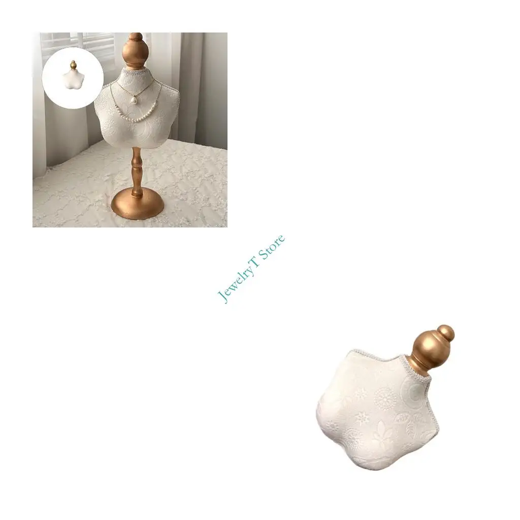 

LX9D Velvety Necklace Showcase Stand Compact Jewelry Display for Exhibits Home