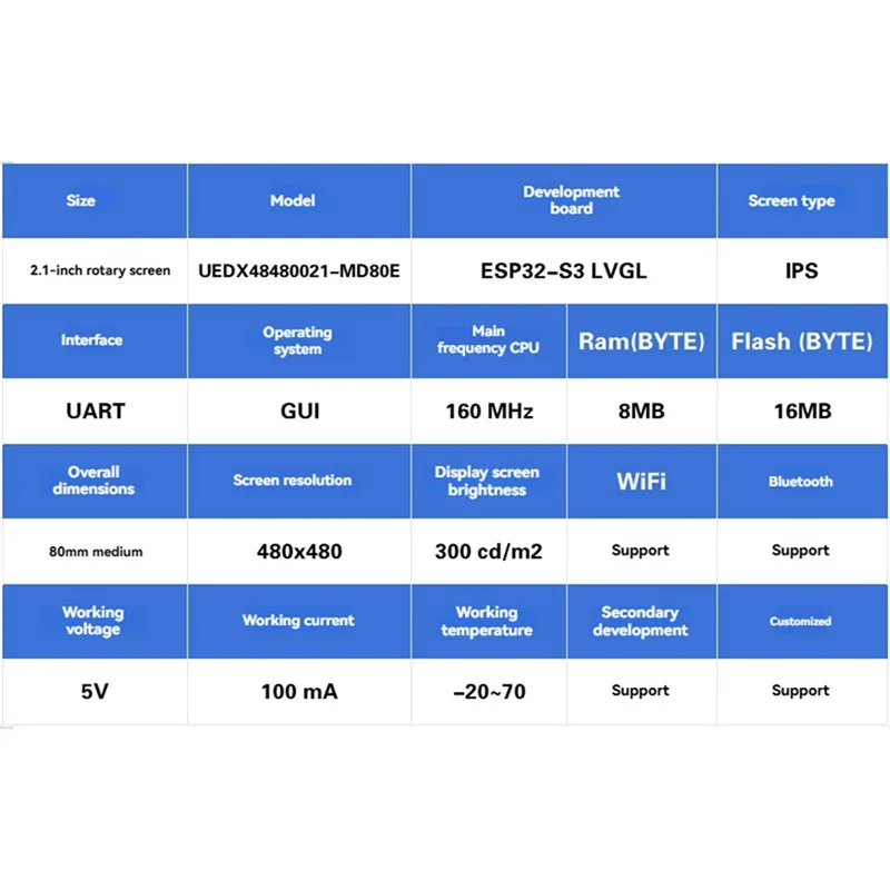 B63B-ESP32-S3 2.1 بوصة مفتاح مقبض دائري LCD تعمل باللمس شاشة عرض ذكية تطوير بلوتوث واي فاي LVGL لاردوينو فضي #4