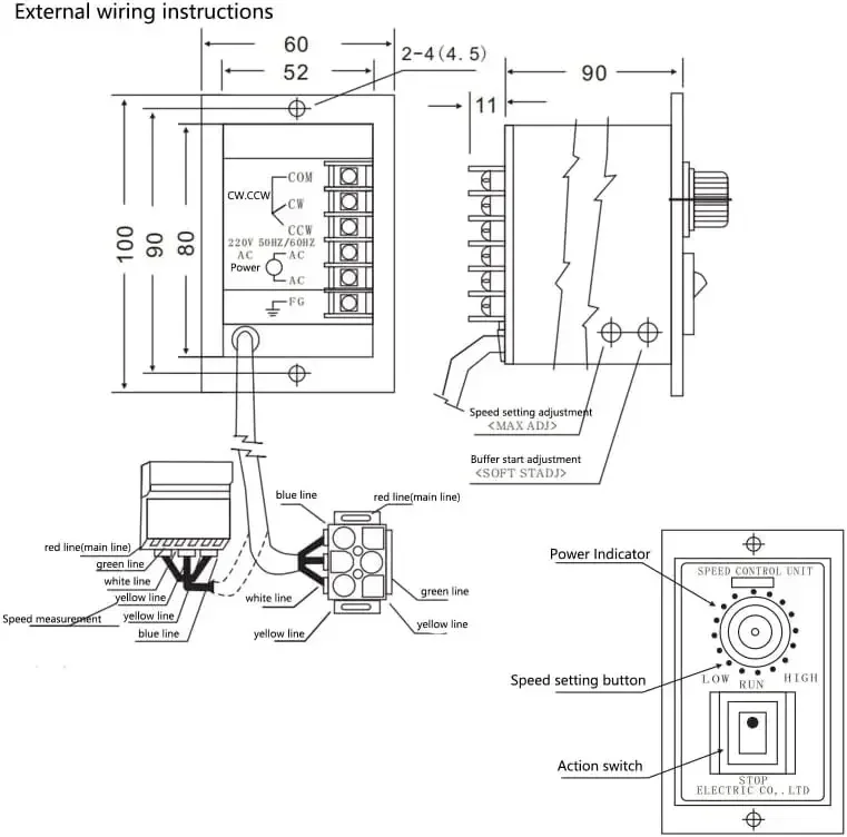 AC Motor Speed Controller 220V Single-phase Asynchronous Motor Electronic Stepless Variable Speed Regulator 25W 300w 400W