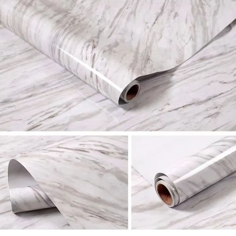 Marble Wallpaper for Walls In Rolls Wall Decorative Vinyl Waterproof Oil-proof PVC Self Adhesive Kitchen Countertop Wallsticker