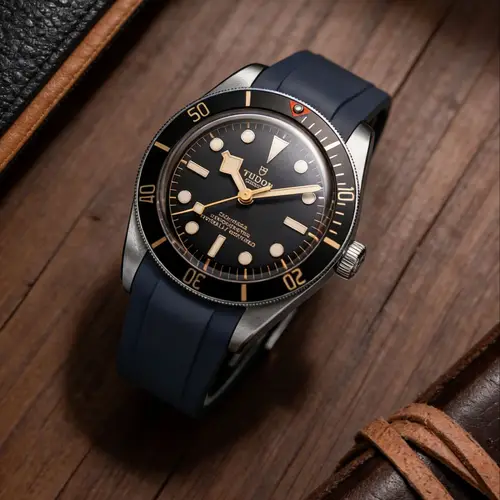 Imagen 2 del producto Ajuste para Tudor Black Bay 58 BB58 20mm CTS FKM correa de goma diseño de extremo curvo con cierre desplegable correa de reloj