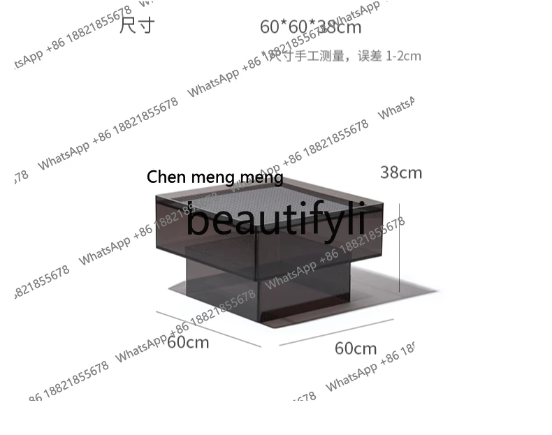 Modern minimalist/casual retro gray black acrylic coffee tableH