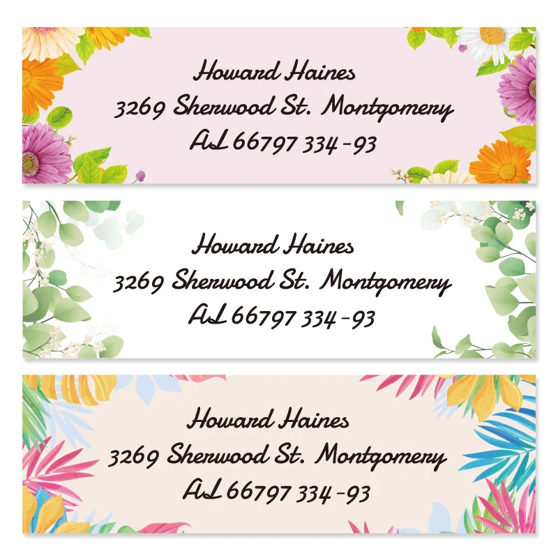 

Colorful plant petals Personalized Return Address sticker Custom logo on Sheets Email Stamps Self Adhesive Waterproof Labels