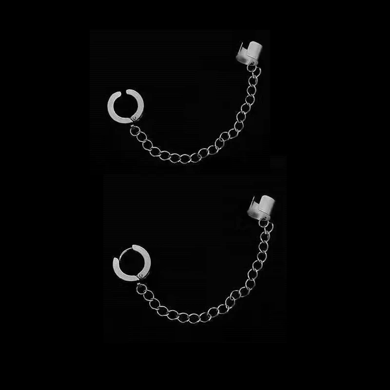 LATS – boucles d'oreilles indolores en acier inoxydable pour hommes et femmes, 1 pièce, Punk, couleur argent, Non Piercing, faux bijoux, cadeaux