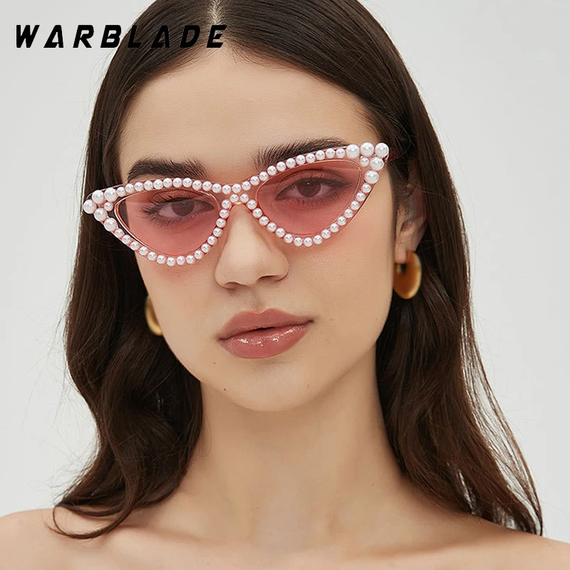 

2025 Luxury Sunglasses Women Retro Personality Cat's Eye Frame Pearl Decoration Trendy Outdoor Travel Sun Proof Sunglasses UV400