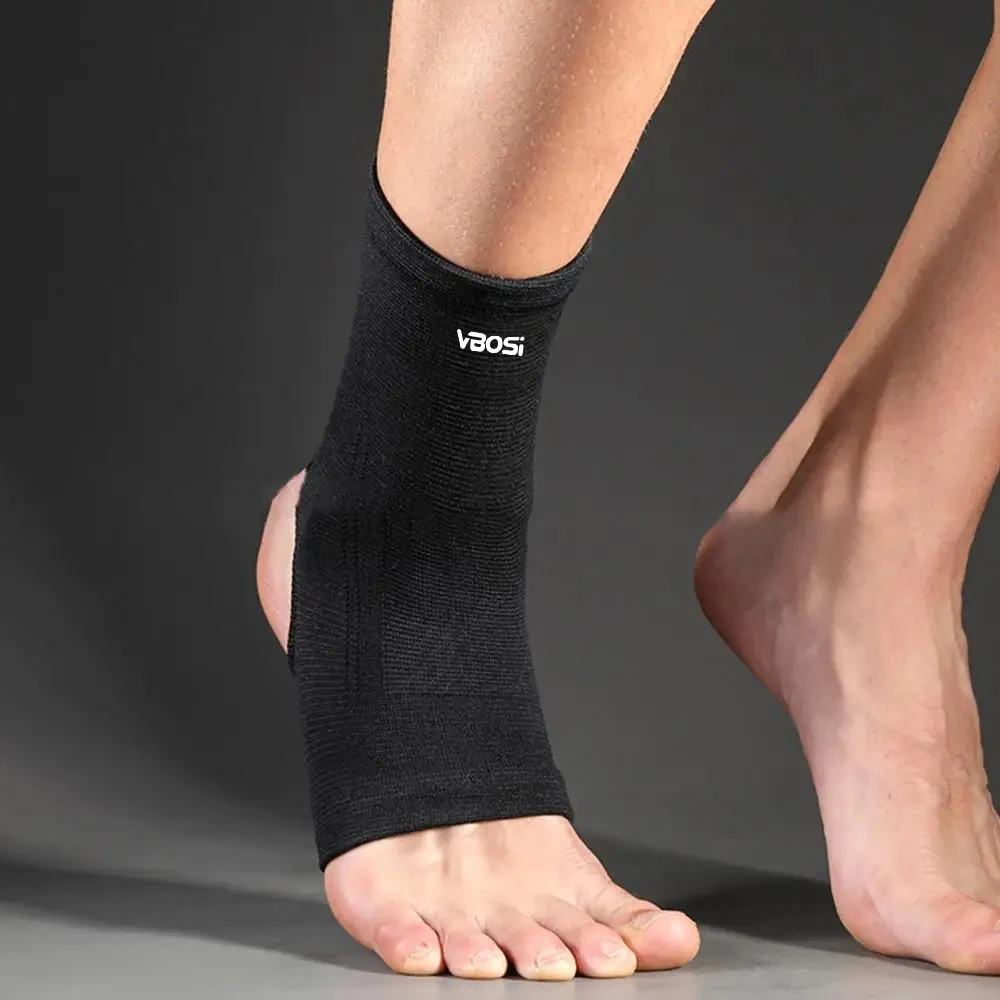 2Pcs Ankle Support Sleeves - Open Heel,Elastic & Breathable Knitted Fabric - Medium Compression - For Men Women,Right Left Foot