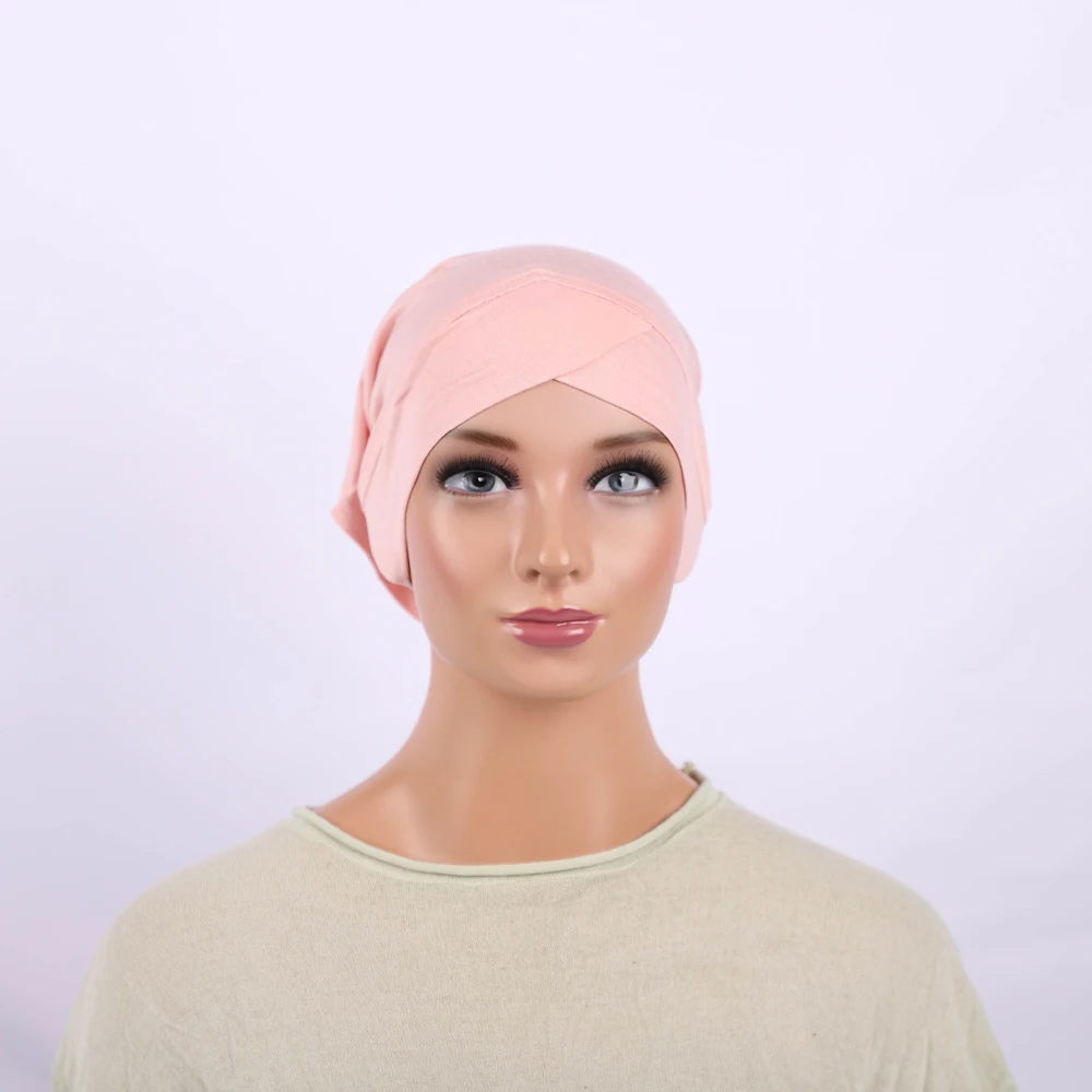 RIMAIRE Pure Color Modal Muslim Hijabs for Women Square Bucket Hijab Cap Instant Cotton Inner Hat Hijab Elastic and Comfortable