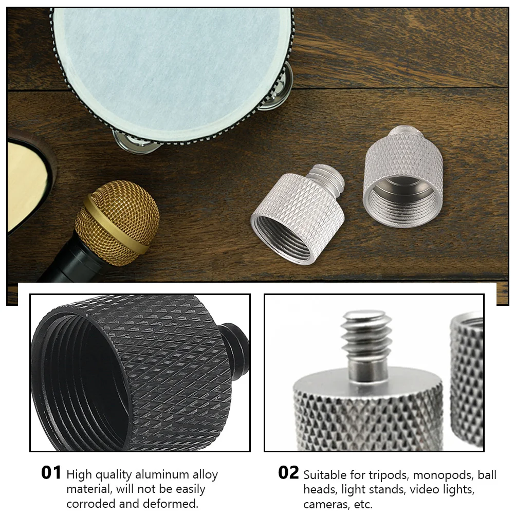 

4pcs Nut Male To 1/4" Female 5/8'' To 1/4'' Tripod Mic Accessories Adapter Stand Screw Screw Mic Stand Adapter 5/8\