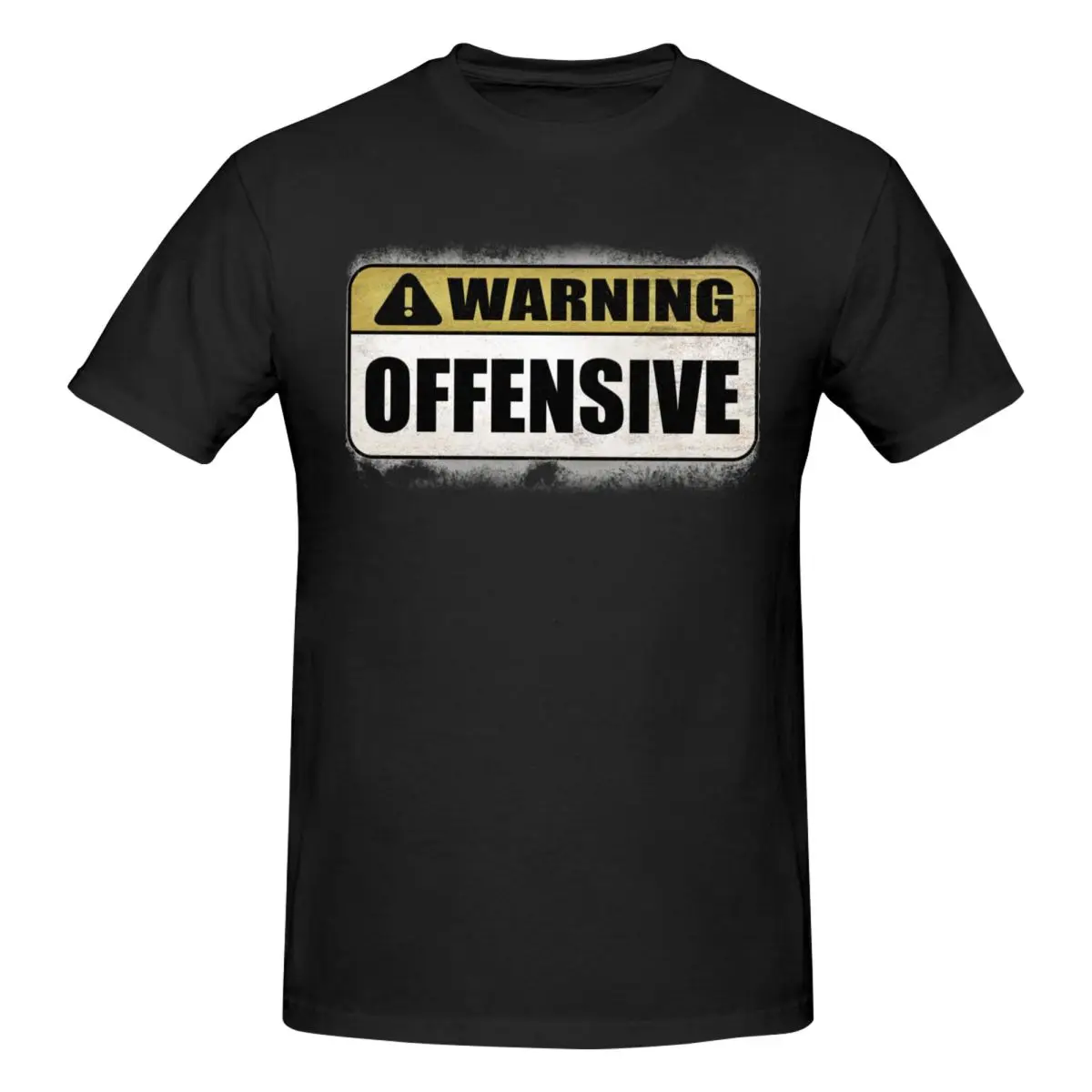 Men Warning Offensive T Shirt Streetwear Oversized O-neck Cotton Custom Sleeve Anime Shirt
