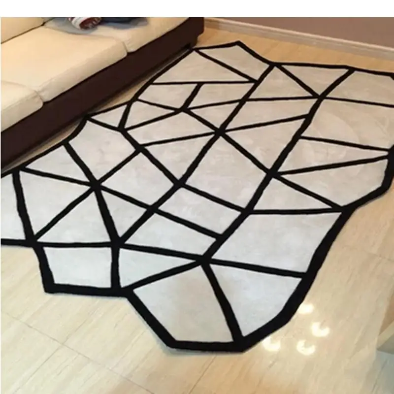 Fashion black and white acrylic Carpets Round For Living Room Kids Bedroom Area Rug Option Carpet Kitchen Rugs study Mat