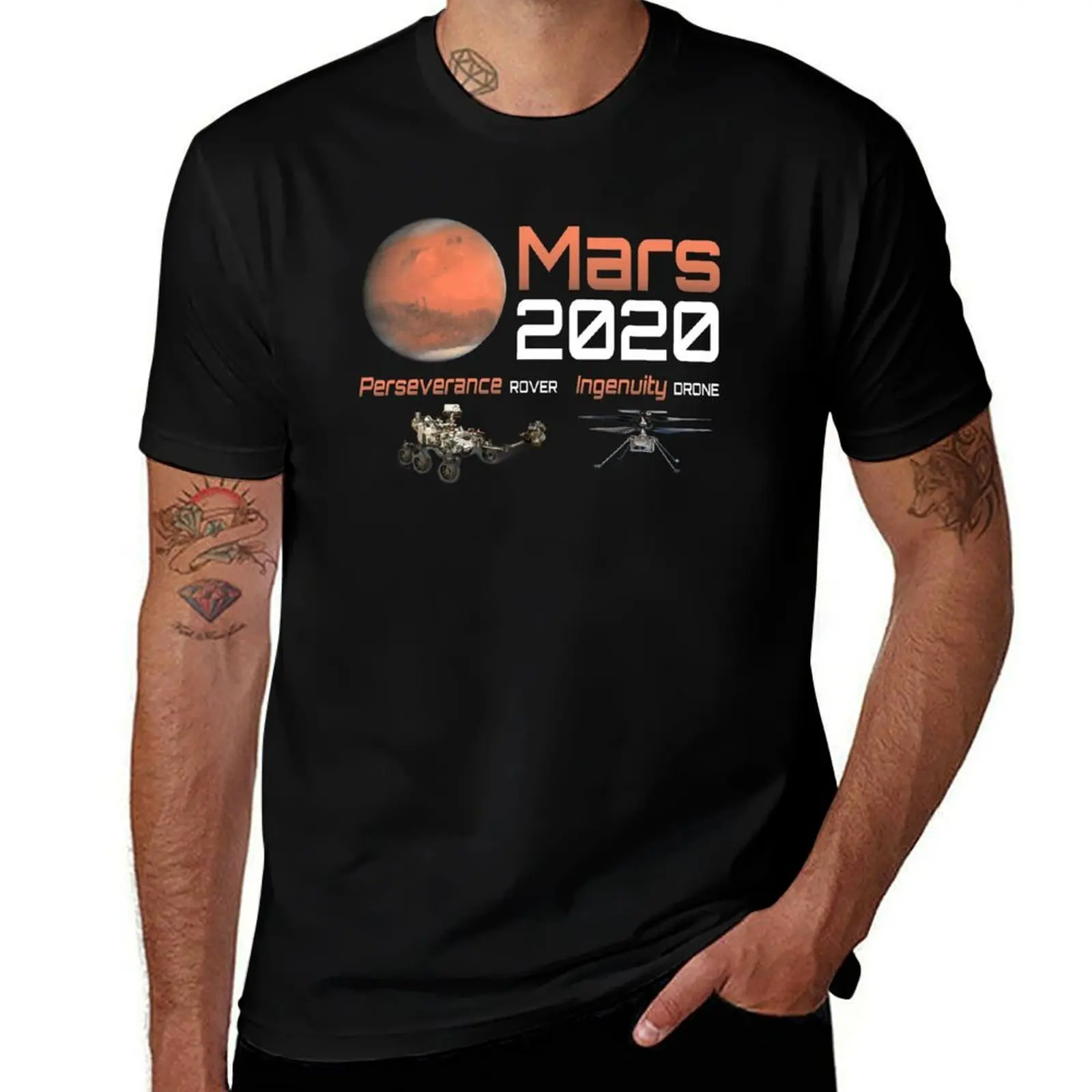 T-shirt à manches courtes pour l'entraînement, à séchage rapide, Mars 2020 Perseverance and Ingenuity