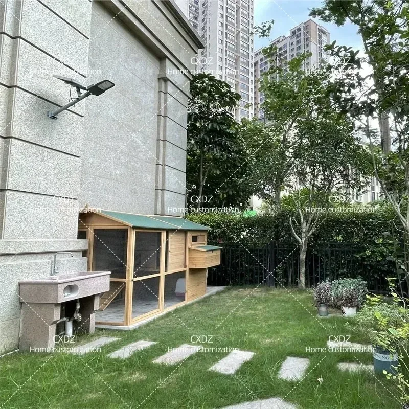 Outdoor Wooden Chicken Coop Large Poultry House for Chickens Rabbits Cats Pigeons Egg Collection Cage Breeder Hutch for