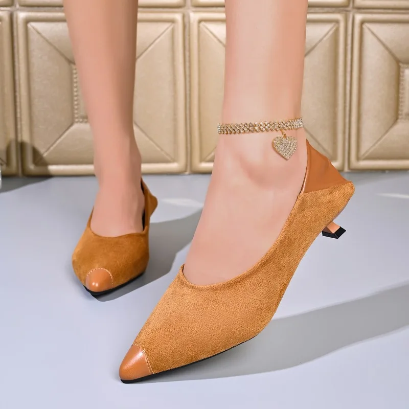 Temperament Pointed Toe Single Shoes 2026 New Women's Versatile French Pointed Toe Leopard Print Shallow Heels