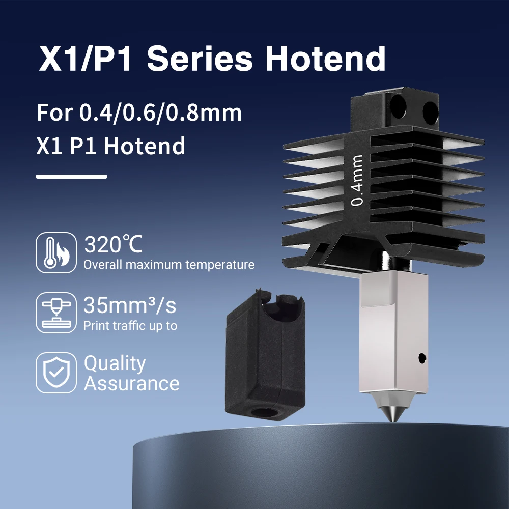 

Комплект хотэнда P1P/P1S с интегрированным соплом из закаленной стали 0.4/0.6/0.8 мм, улучшенный хотэнд для печатающей головки X1/X1C, аксессуары для 3D-принтеров
